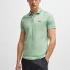 Hugo Boss Polo Shirts-Mercerized-cotton polo shirt with Double B monograms-boss hugo 3