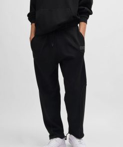 Hugo Boss Sweatshirts and Jogging Pants-Cotton-terry tracksuit bottoms with decorative reflective trims-hugo