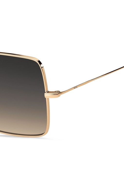 Hugo Boss Eyewear-Gold-tone sunglasses with Havana details-hugoboss - Image 2