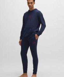 Hugo Boss Sweatshirts and Jogging Pants-Stretch-cotton tracksuit bottoms with logo print-boss near me 2