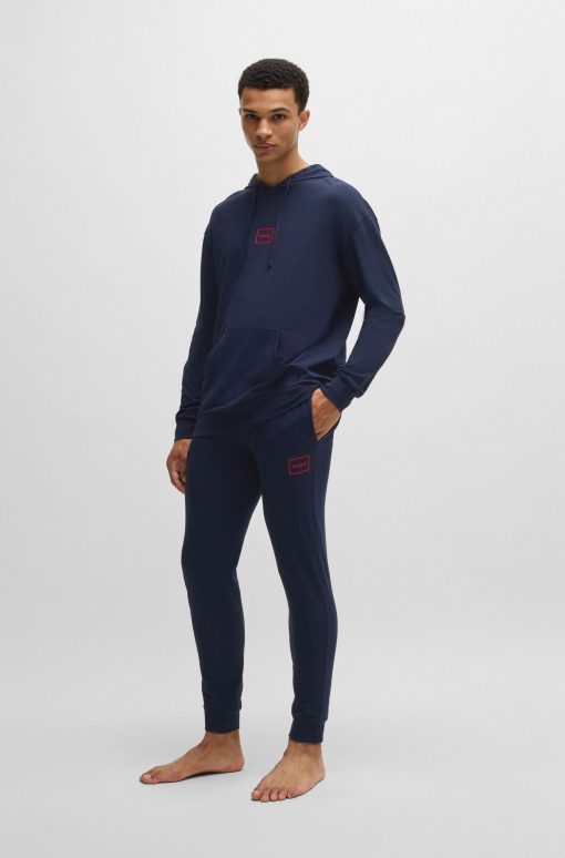 Hugo Boss Sweatshirts and Jogging Pants-Stretch-cotton tracksuit bottoms with logo print-boss near me - Image 2