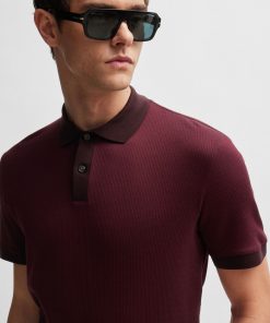 Hugo Boss Polo Shirts-Structured-cotton polo shirt with solid trims-boss hugo 2