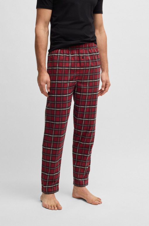 Hugo Boss Underwear-Stretch-cotton pajama bottoms with festive check-hugo boss sale