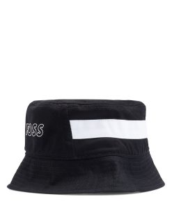 Hugo Boss-Kids’ bucket hat in cotton twill with logo print-boss outlet 2