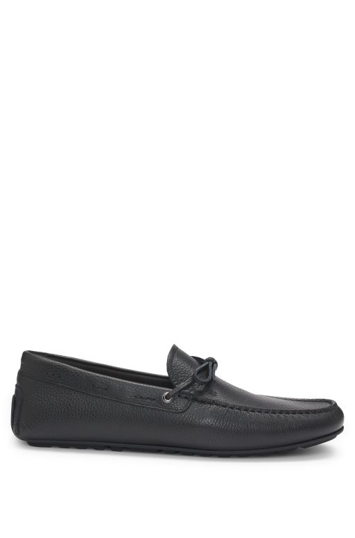 Hugo Boss Casual Shoes-Grained-leather moccasins with driver sole-hugo - Image 2