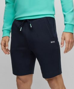 Hugo Boss Sweatshirts and Jogging Pants-Cotton-blend regular-fit shorts with embroidered logos-hugo boss store near me 2