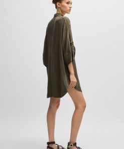 Hugo Boss Dresses-Relaxed-fit shirt dress with concealed closure-boss hugo 2