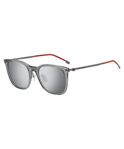 Hugo Boss Eyewear-Gray-acetate sunglasses with red accents-hugoboss