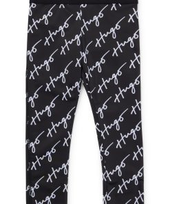 Hugo Boss-Kids’ stretch-jersey leggings with handwritten logos-hugo boss sale