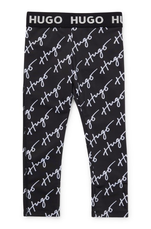 Hugo Boss-Kids' stretch-jersey leggings with handwritten logos-hugo boss sale