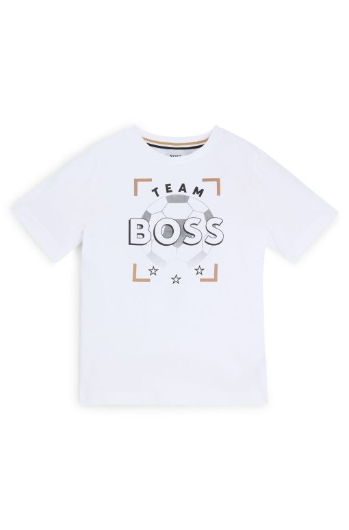 Hugo Boss-Kids' T-shirt in cotton jersey with logo artwork-hugo boss store near me