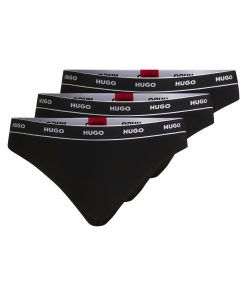 Hugo Boss Underwear, Pajamas, and Socks-Three-pack of stretch-cotton thong briefs with logos-hugo boss outlet