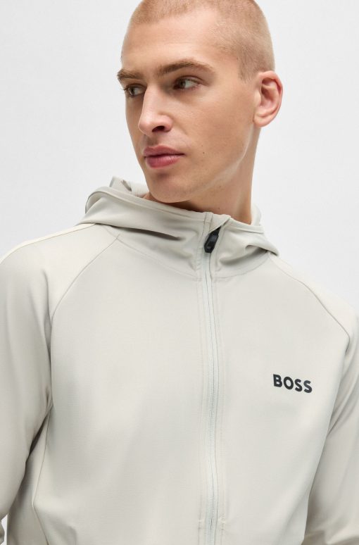 Hugo Boss Tracksuits-BOSS x MATTEO BERRETTINI Regular-fit zip-up hoodie with signature-stripe artwork-boss store - Image 2