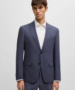 Hugo Boss Suits-Slim-fit suit in micro-patterned performance-stretch fabric-hugo boss sale 2