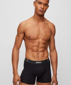 Hugo Boss Underwear-Two-pack of boxer briefs with logo waistbands-boss store near me 2