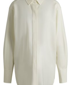 Hugo Boss Blouses-Travel-friendly blouse in wrinkle-resistant wool-hugo by hugo boss 2