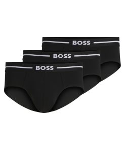 Hugo Boss Underwear-Three-pack of stretch-cotton trunks with logo waistbands-hugo boss store