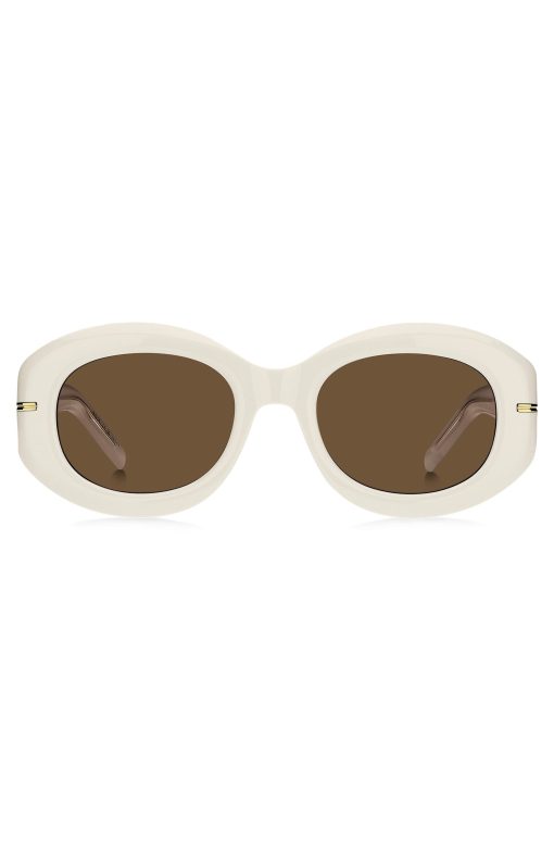 Hugo Boss Eyewear-White-acetate sunglasses with signature gold-tone detail-hugo boss outlet - Image 2