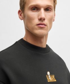 Hugo Boss Tracksuits-BOSS x NFL cotton sweatshirt with gold-tone embroidery-boss hugo 2