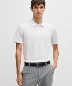 Hugo Boss Polo Shirts-Mercerized-cotton polo shirt with script logo-hugoboss