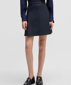 Hugo Boss Skirts-Pleat-front skirt with buttoned waist-boss store near me