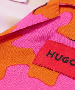 Hugo Boss-Kids’ shirt with bold print and red logo label-boss outlet 2