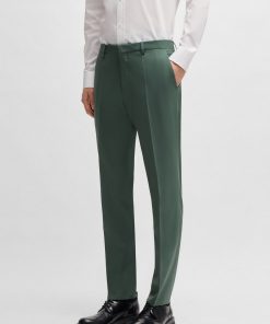 Hugo Boss Pants-Extra-slim-fit trousers in wool stretch poplin-hugo boss store near me