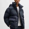 Hugo Boss Jackets and Coats-Water-repellent down gilet with logo print-boss store near me 4