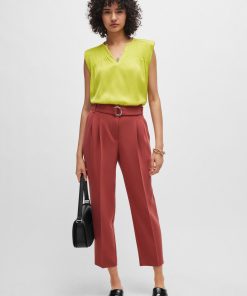 Hugo Boss Pants-Regular-fit cropped trousers in crease-resistant crepe-boss outlet 2