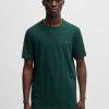 Hugo Boss T-Shirts-Cotton-piqué T-shirt with jacquard-woven back collar-boss outlet 4