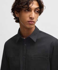 Hugo Boss-Relaxed-fit shirt in soft twill with Kent collar-hugo boss outlet 2