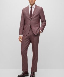 Hugo Boss Suits-Slim-fit suit in a patterned wool blend-hugo boss sale