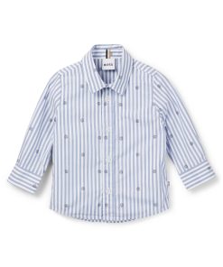 Hugo Boss-Kids’ shirt in striped cotton with Double B monograms-hugo