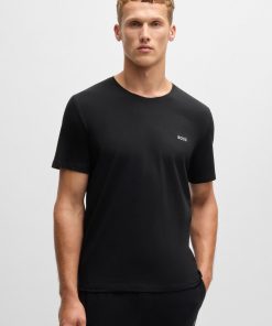 Hugo Boss Sweatshirts and Jogging Pants-Stretch-cotton regular-fit T-shirt with logo detail-boss near me