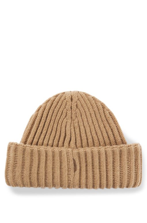 Hugo Boss-Fisherman beanie hat in virgin wool and cashmere-boss near me - Image 2