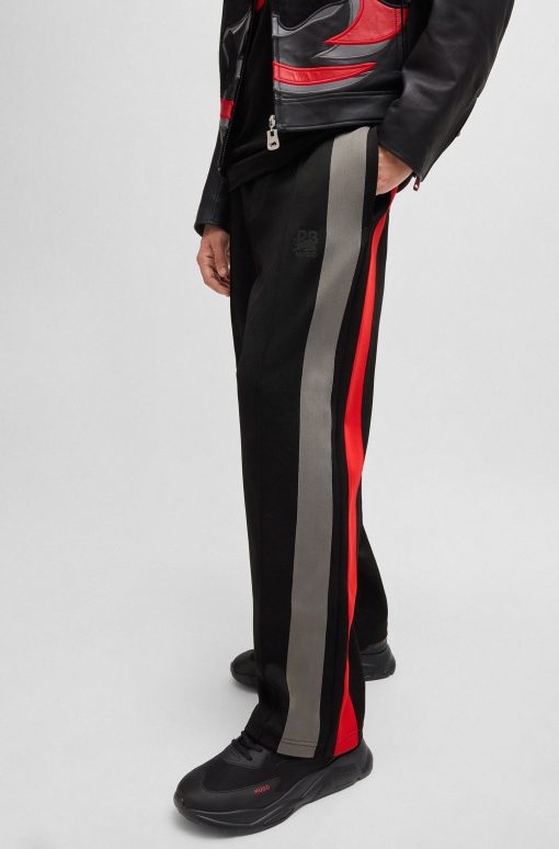 Hugo Boss HUGO x RB-HUGO x RB oversize-fit trousers with tape and signature bull icon-boss outlet - Image 2