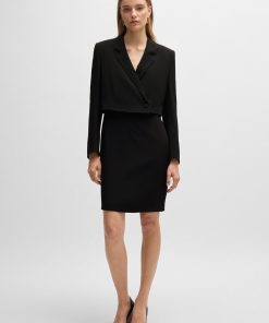 Hugo Boss Dresses-Tailored dress in matte fabric-hugo boss outlet