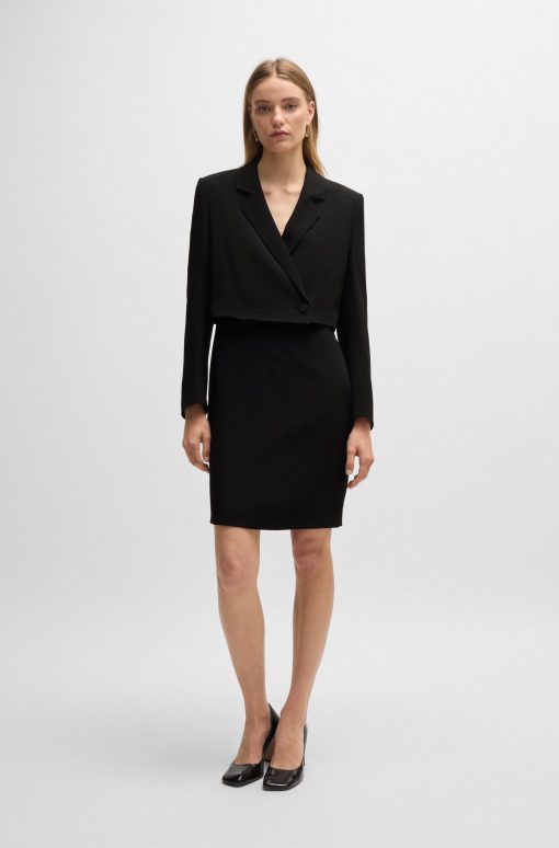 Hugo Boss Dresses-Tailored dress in matte fabric-hugo boss outlet