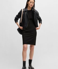 Hugo Boss Dresses-Stretch-fabric dress with cut-out details-hugoboss