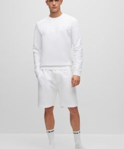 Hugo Boss Sweatshirts and Jogging Pants-Cotton-terry loungewear shorts with embossed logo-hugo boss outlet 2