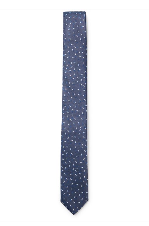 Hugo Boss Ties and Pocket Squares-Silk tie with jacquard-woven pattern-boss outlet