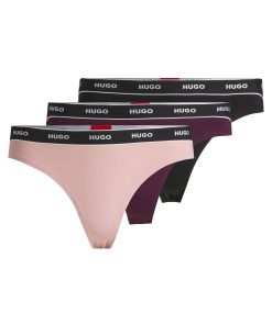 Hugo Boss Underwear, Pajamas, and Socks-Three-pack of stretch-cotton thong briefs with logos-hugo boss sale