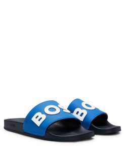 Hugo Boss Sandals-Italian-made slides with raised logo-hugo by hugo boss