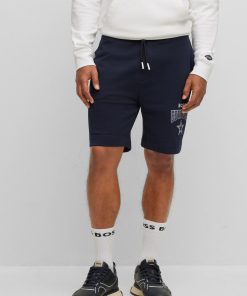 Hugo Boss Sweatshirts and Jogging Pants-BOSS x NFL cotton-terry shorts with collaborative branding-hugo boss store near me