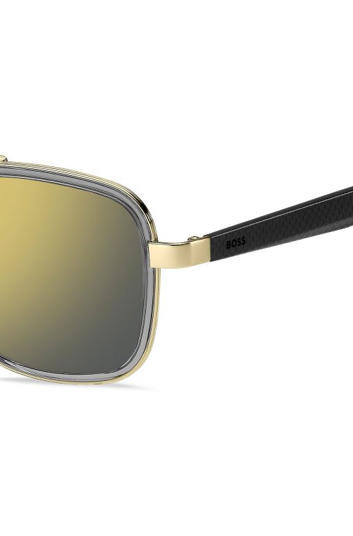 Hugo Boss Eyewear-Carbon-fiber sunglasses with gold-tone frames-boss store - Image 2