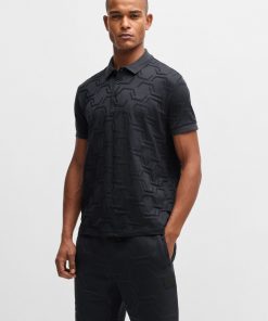 Hugo Boss Polo Shirts-Paddy relaxed-fit polo shirt in quilted mercerized cotton-hugo boss near me