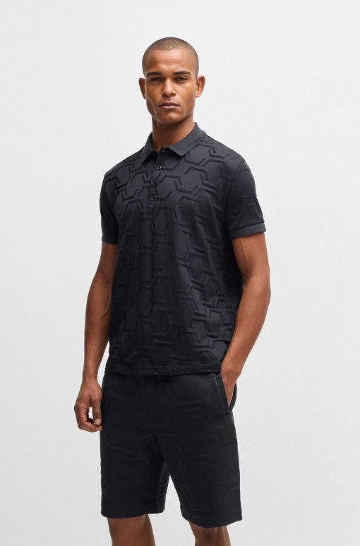 Hugo Boss Polo Shirts-Paddy relaxed-fit polo shirt in quilted mercerized cotton-hugo boss near me