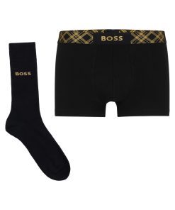 Hugo Boss Underwear-Stretch-cotton socks and trunks set with sparkly trims-hugo boss store