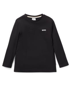 Hugo Boss-Kids’ long-sleeved T-shirt in cotton with logo print-boss store near me