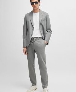 Hugo Boss Sport Coats-Slim-fit jacket in melange interlock jersey-boss near me 2